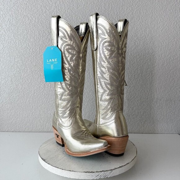 Lane SMOKESHOW Womens Cowboy Boots Gold Leather Western Cowgirl